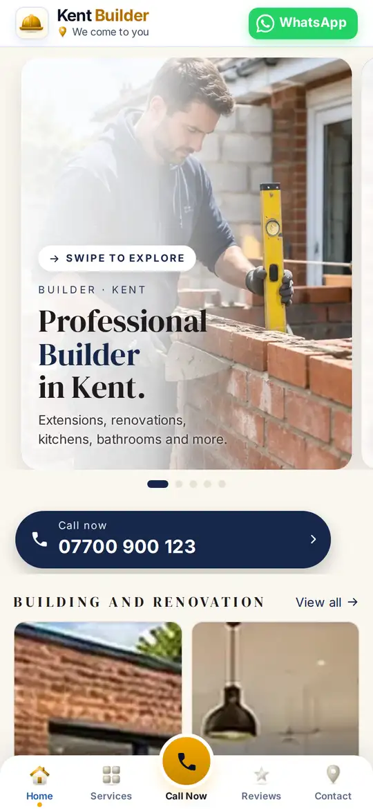 Kent Builder demo app on a phone