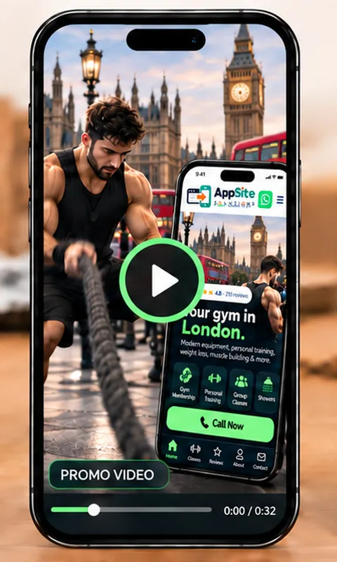 Promo video playing on a phone
