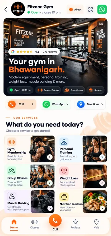 FitZone Gym light theme